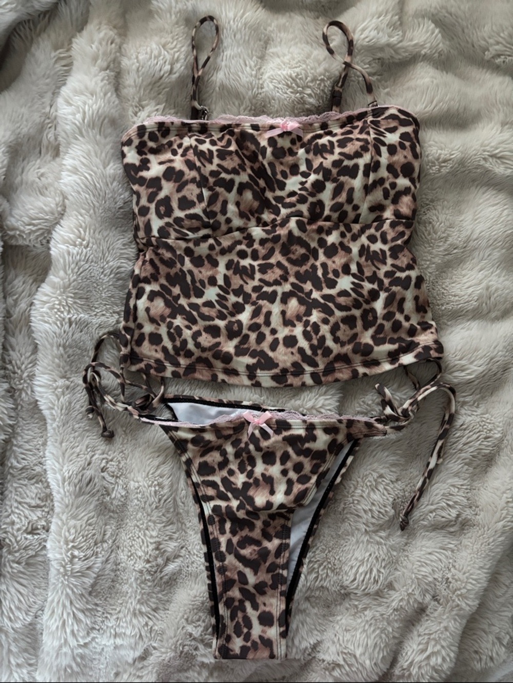 Leopard Print Women's Tankini Set